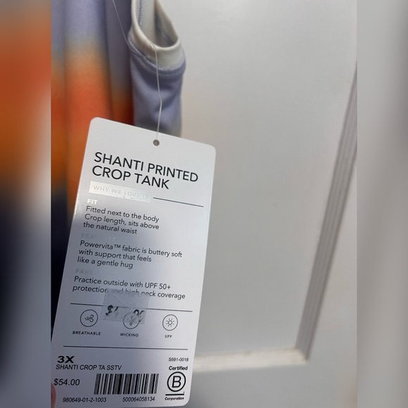 Athleta Shanti Ombre Print Crop Tank Top Blue Purple Orange NEW W/TAG Size 3X - Picture 5 of 7